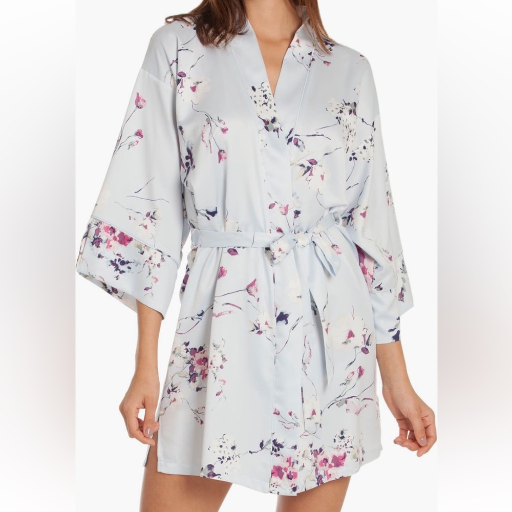In Bloom by Jonquil Blue Short Wrap Dressing Gown Size XS/S